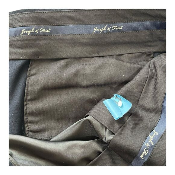 Joseph & Feiss Men’s 100% Wool Navy Blue Dress Pants Size 52R Flat Front - Picture 13 of 15